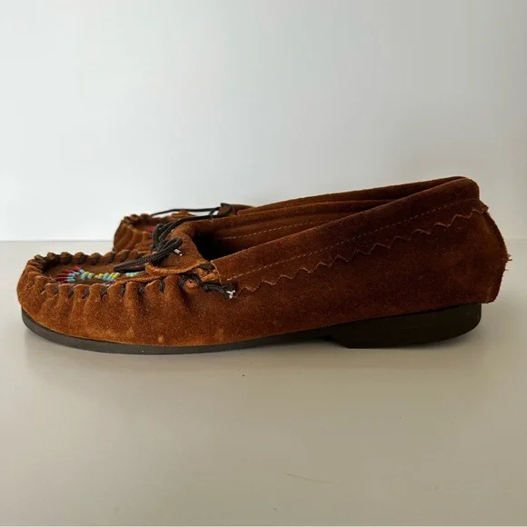 Taos Phoenix moccasins brown suede beaded - Picture 4 of 8